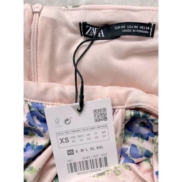 NWT Zara Blogger’s Favorite TikTok Famous Pale Pink Floral Print Halter Dress - Picture 13 of 16